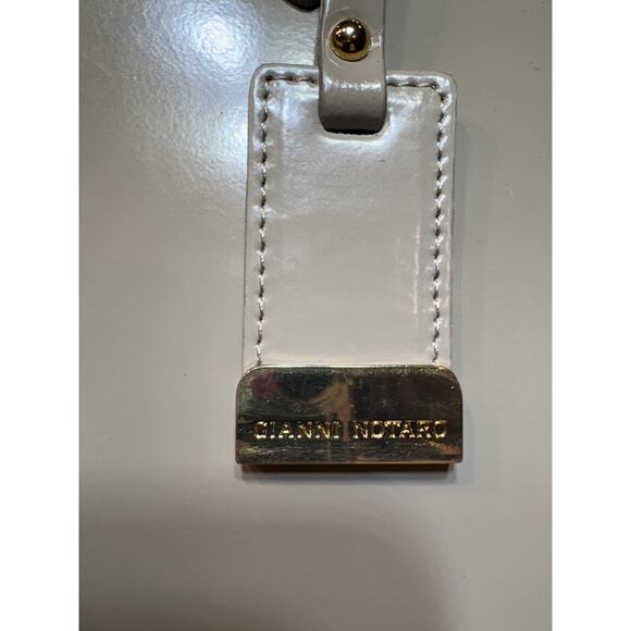 GIANNI NOTARO Cream Genuine Patent Leather Italian Handbag Tote - Picture 5 of 13